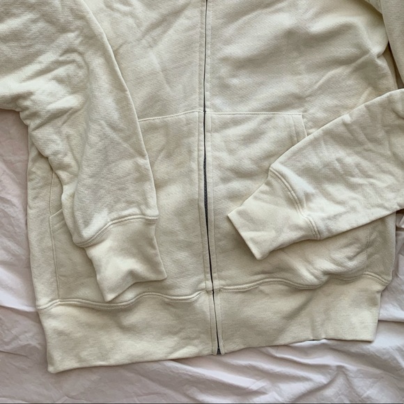 Unisex Cream Zip-up Hoodie with Graphics - Picture 3 of 3